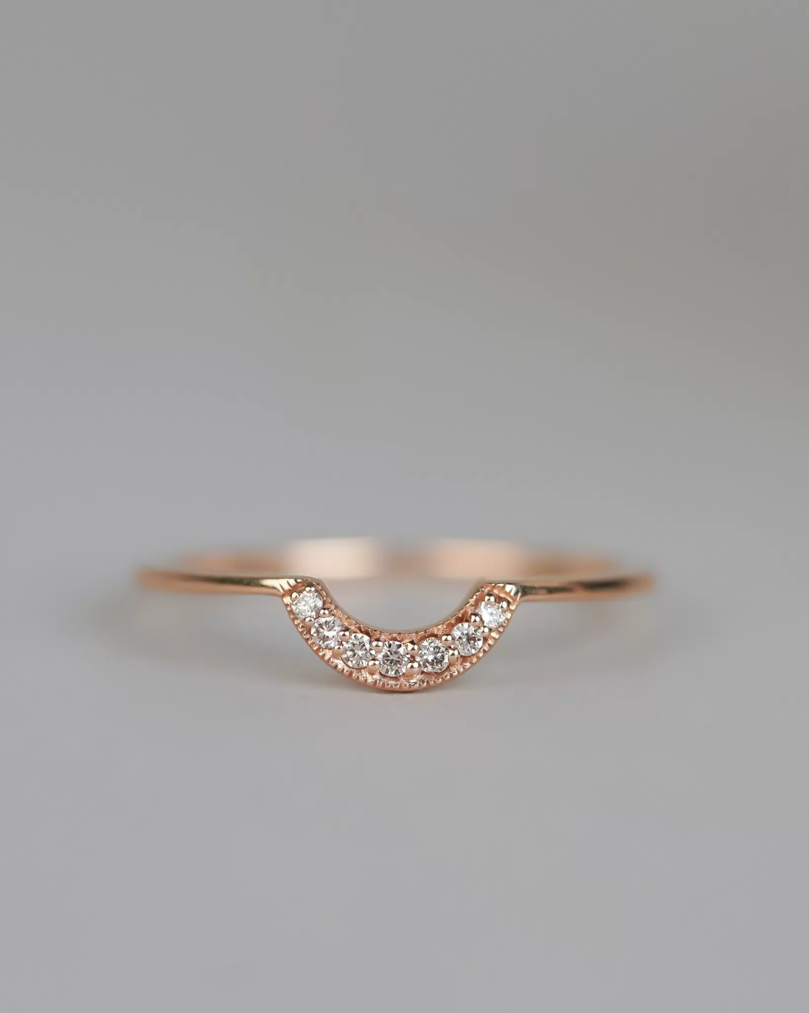 Hot Anna Sheffield Champagne Diamond Tiny Crescent Band