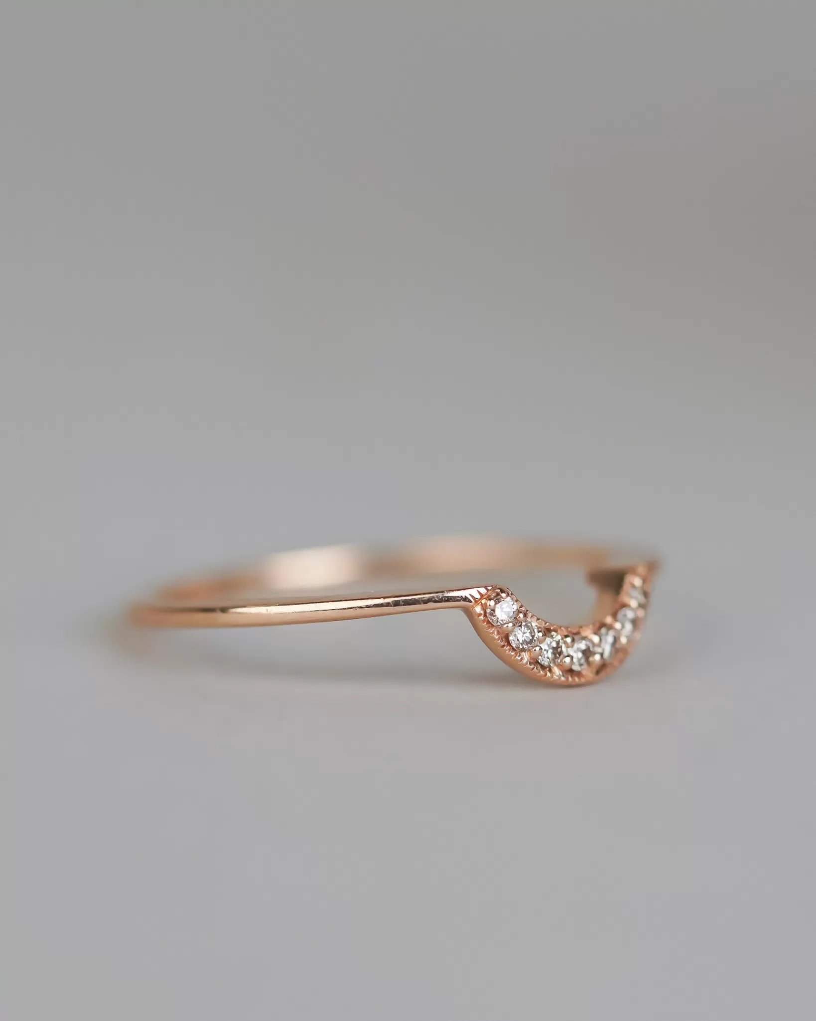 Hot Anna Sheffield Champagne Diamond Tiny Crescent Band