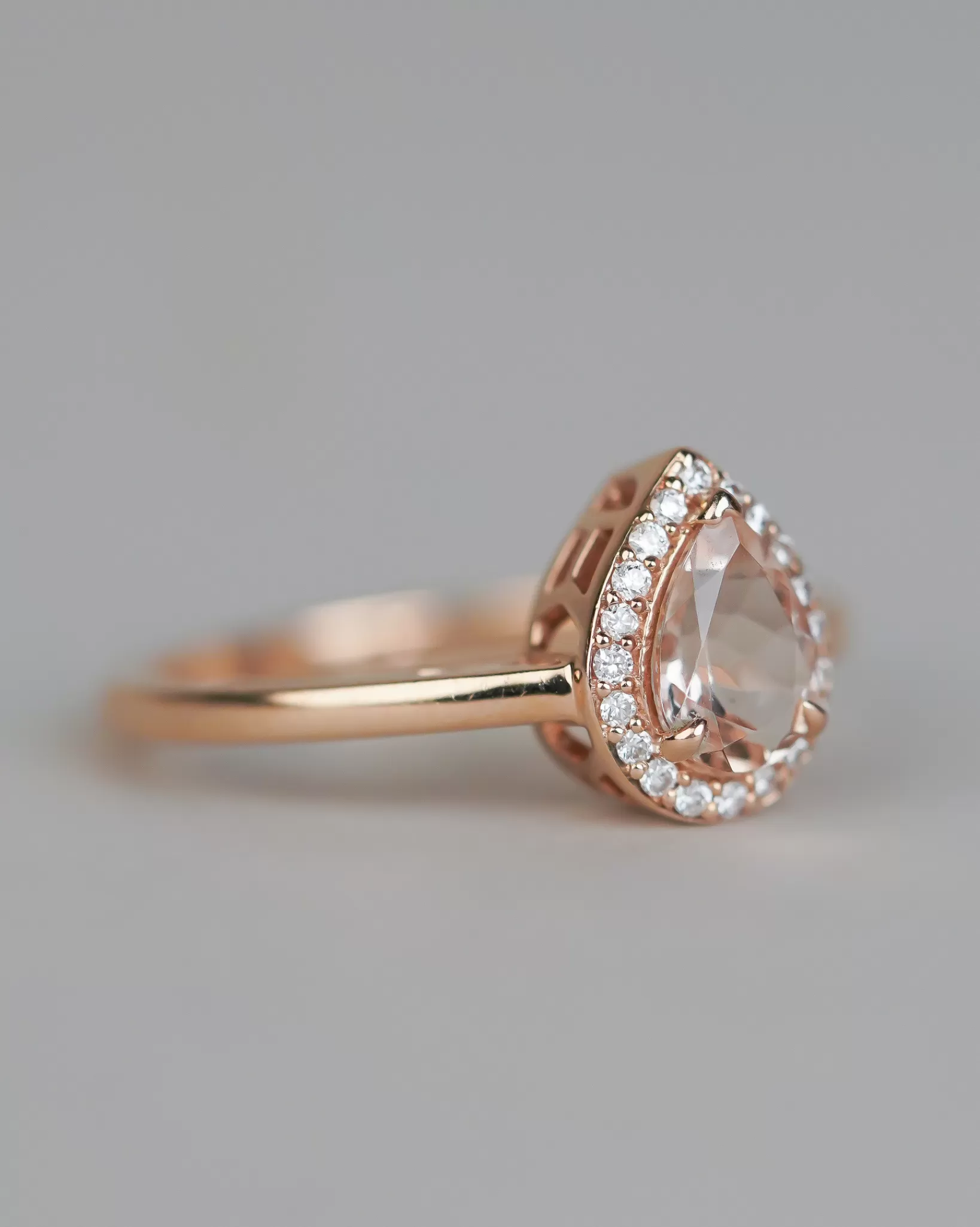 Best Anna Sheffield Morganite Pear Rosette Ring