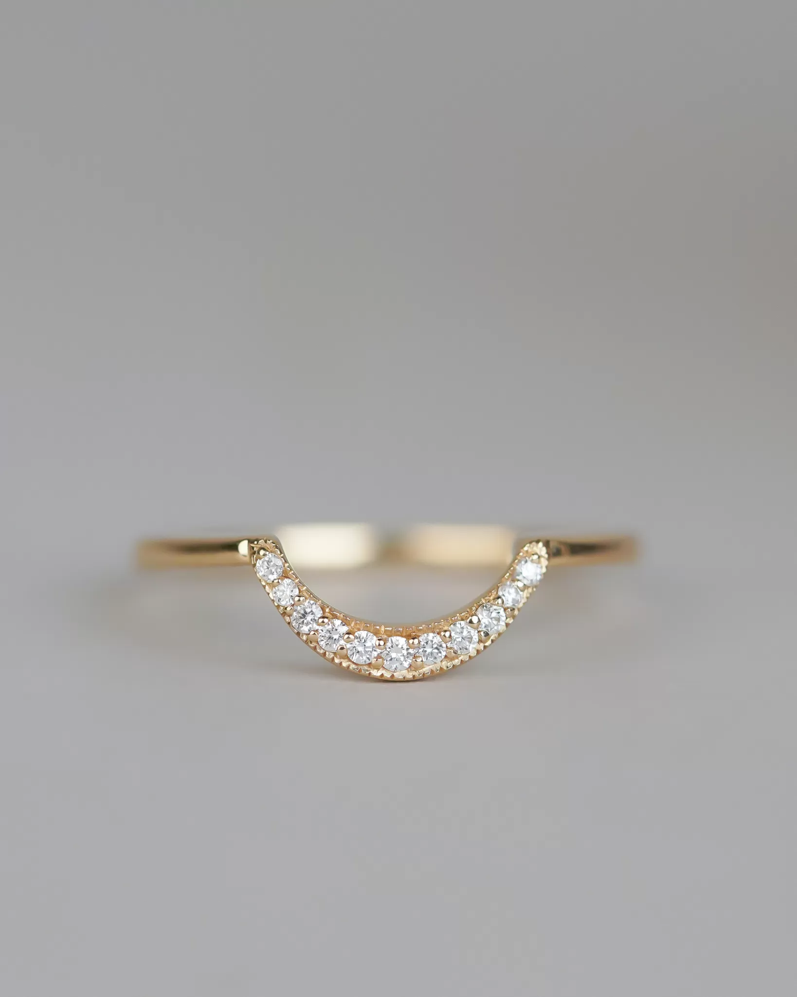 Best Anna Sheffield White Diamond Crescent Band