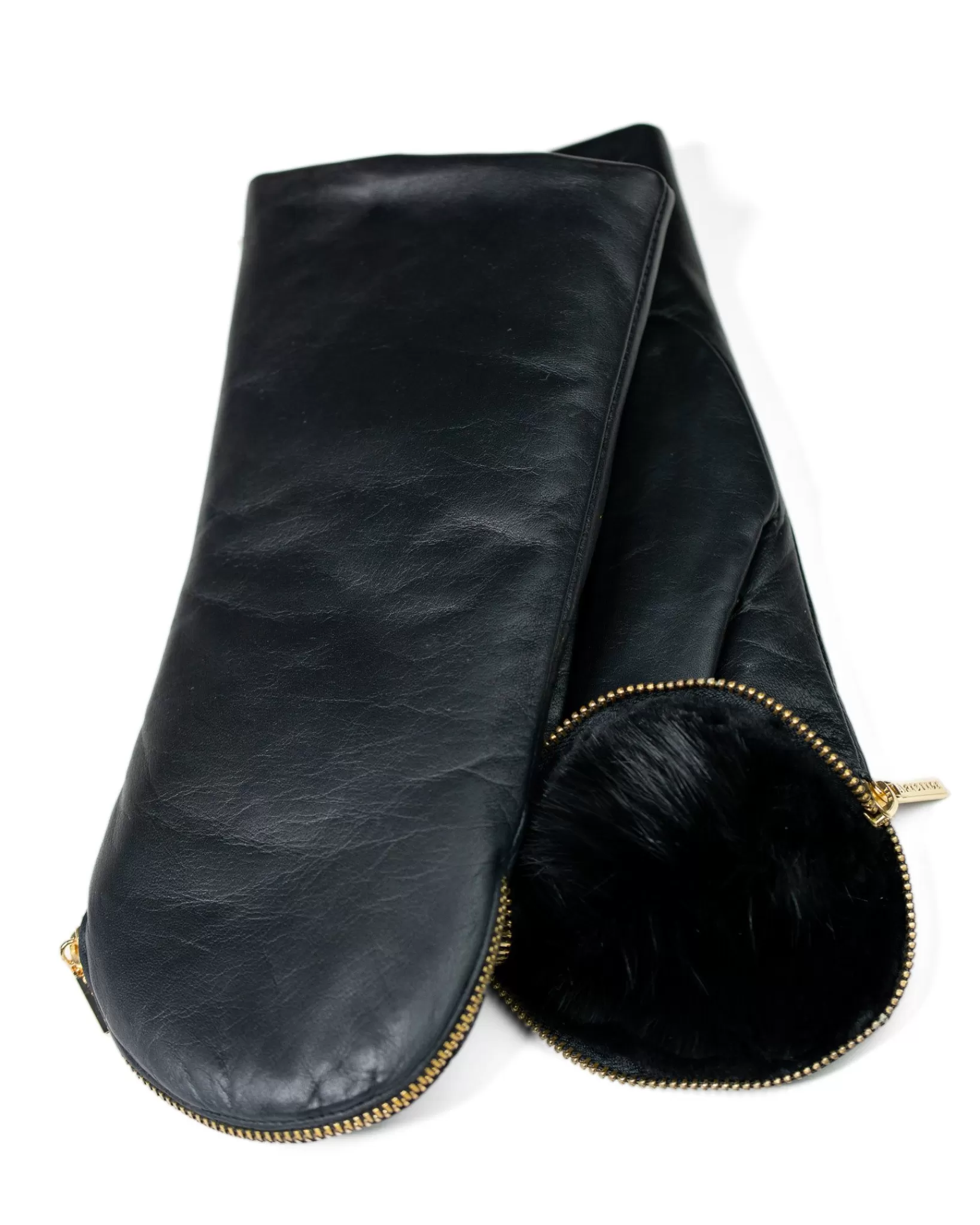 Online Aristide Fur Lined Mittens - Black