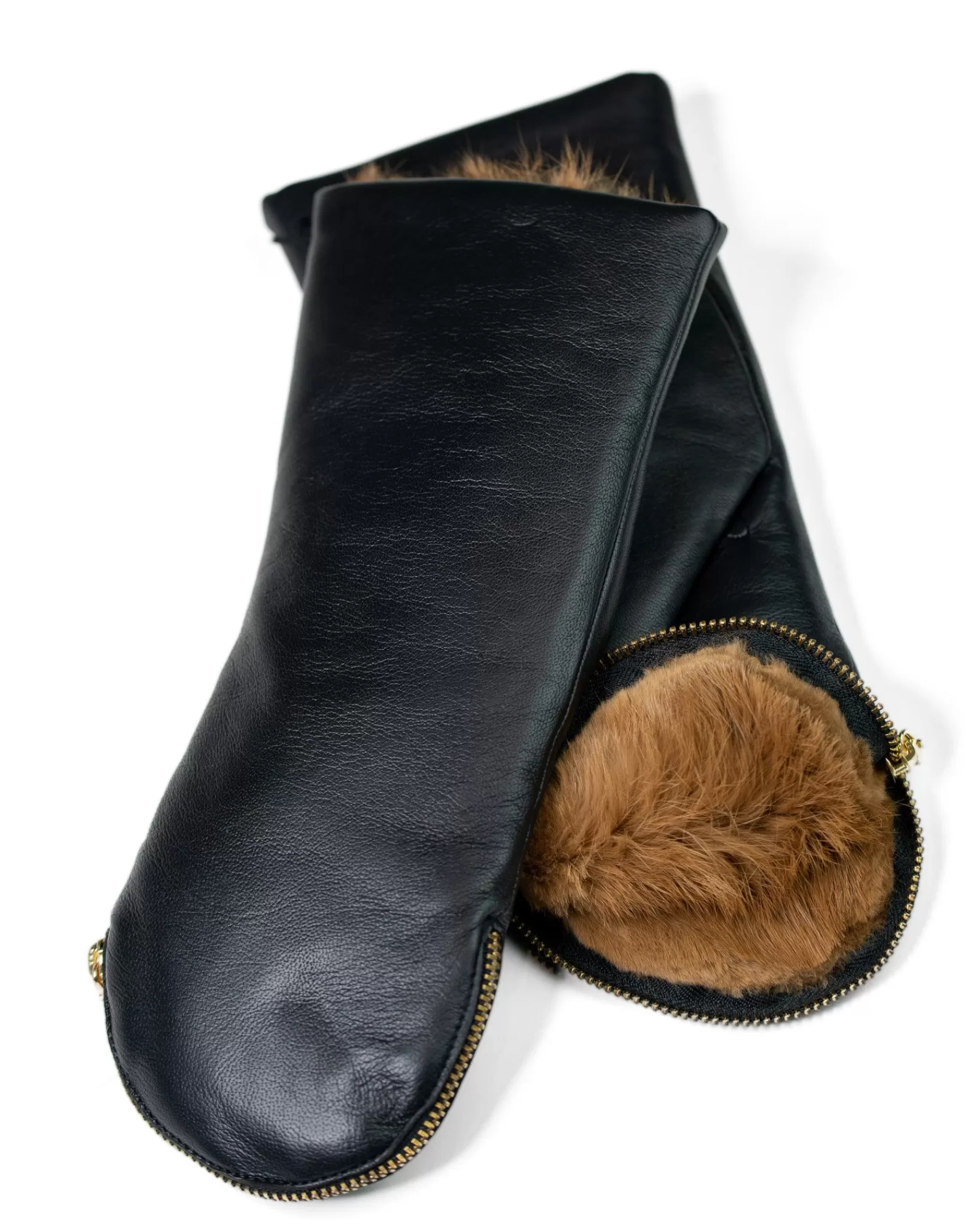 Sale Aristide Fur Lined Mittens - Camel