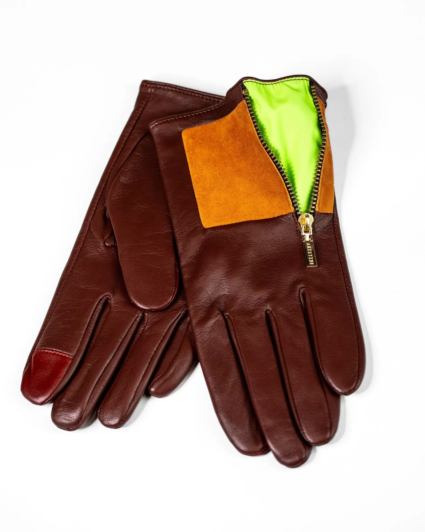 Online Aristide Square Gloves - English Tan And Lime