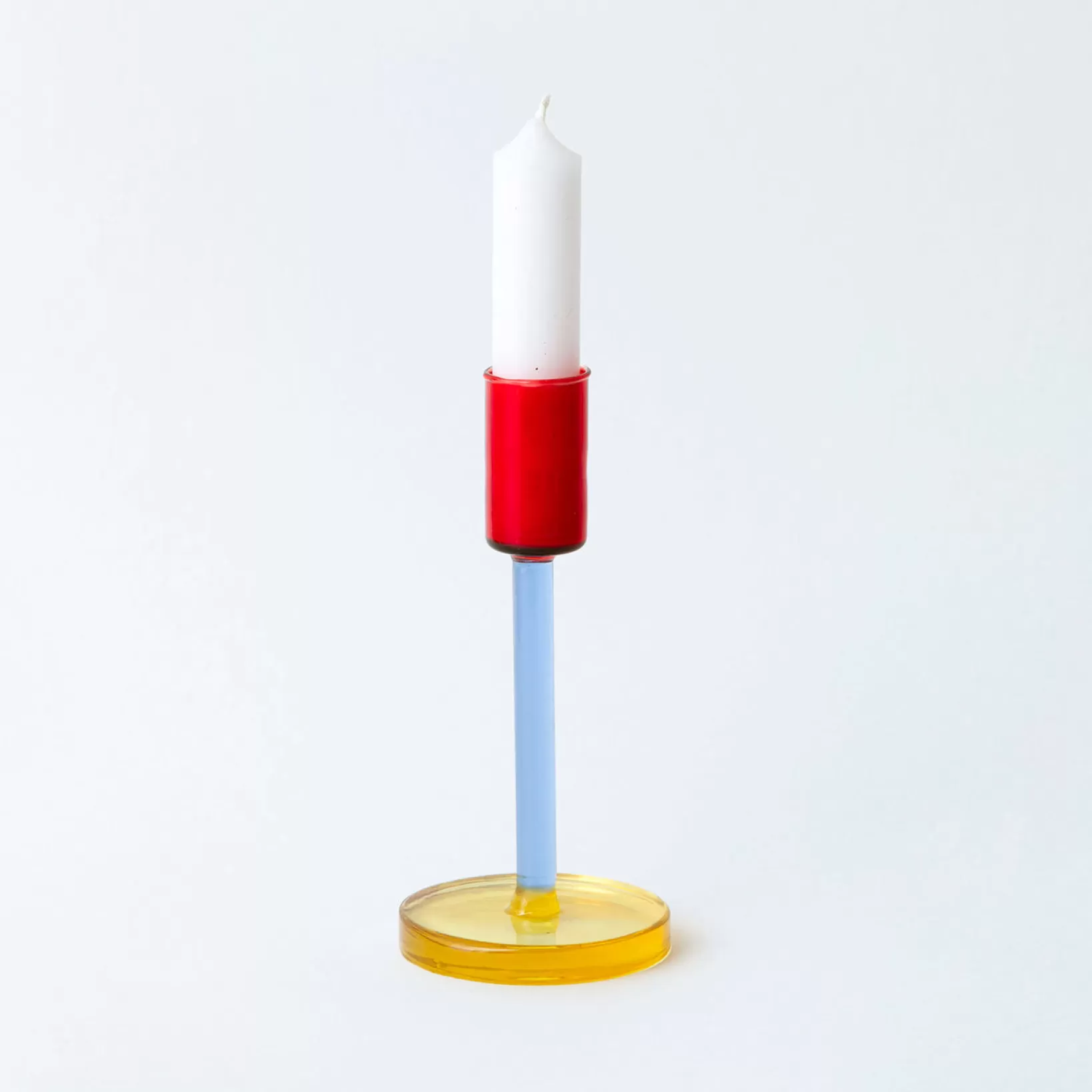 Hot Block Design Glass Candlestick