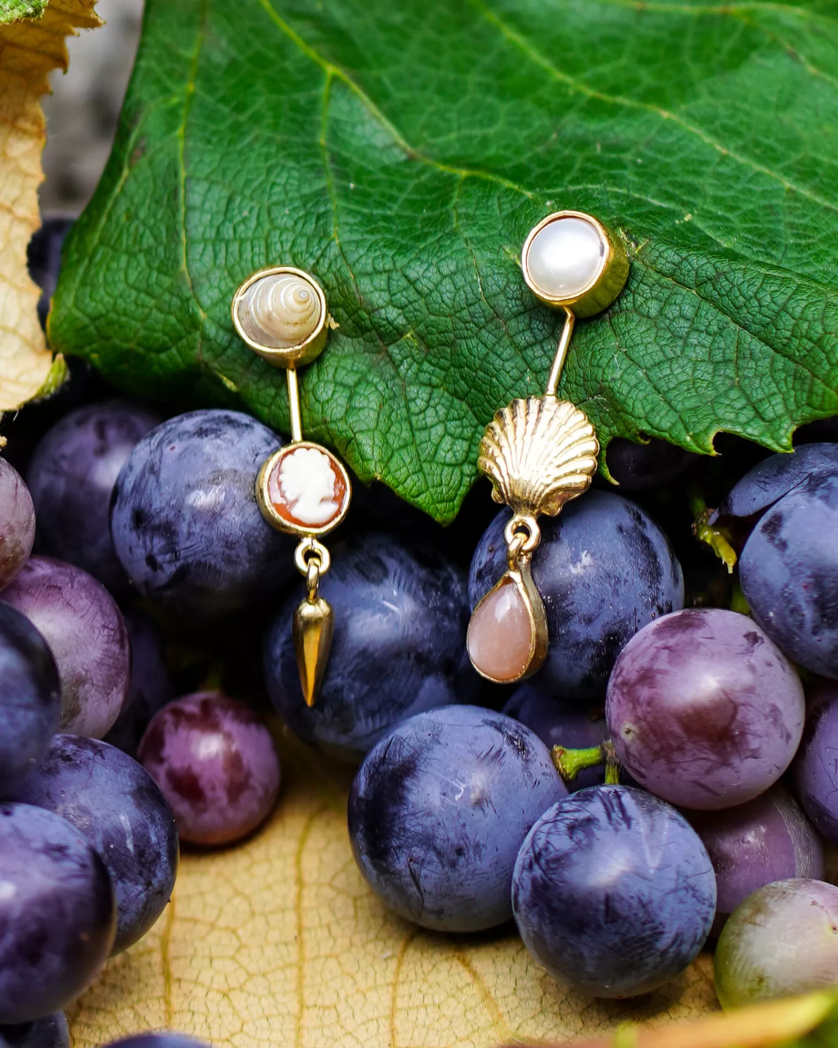 Shop Grainne Morton Double Detachable Victorian Drop Earrings Moonstone And Cameo