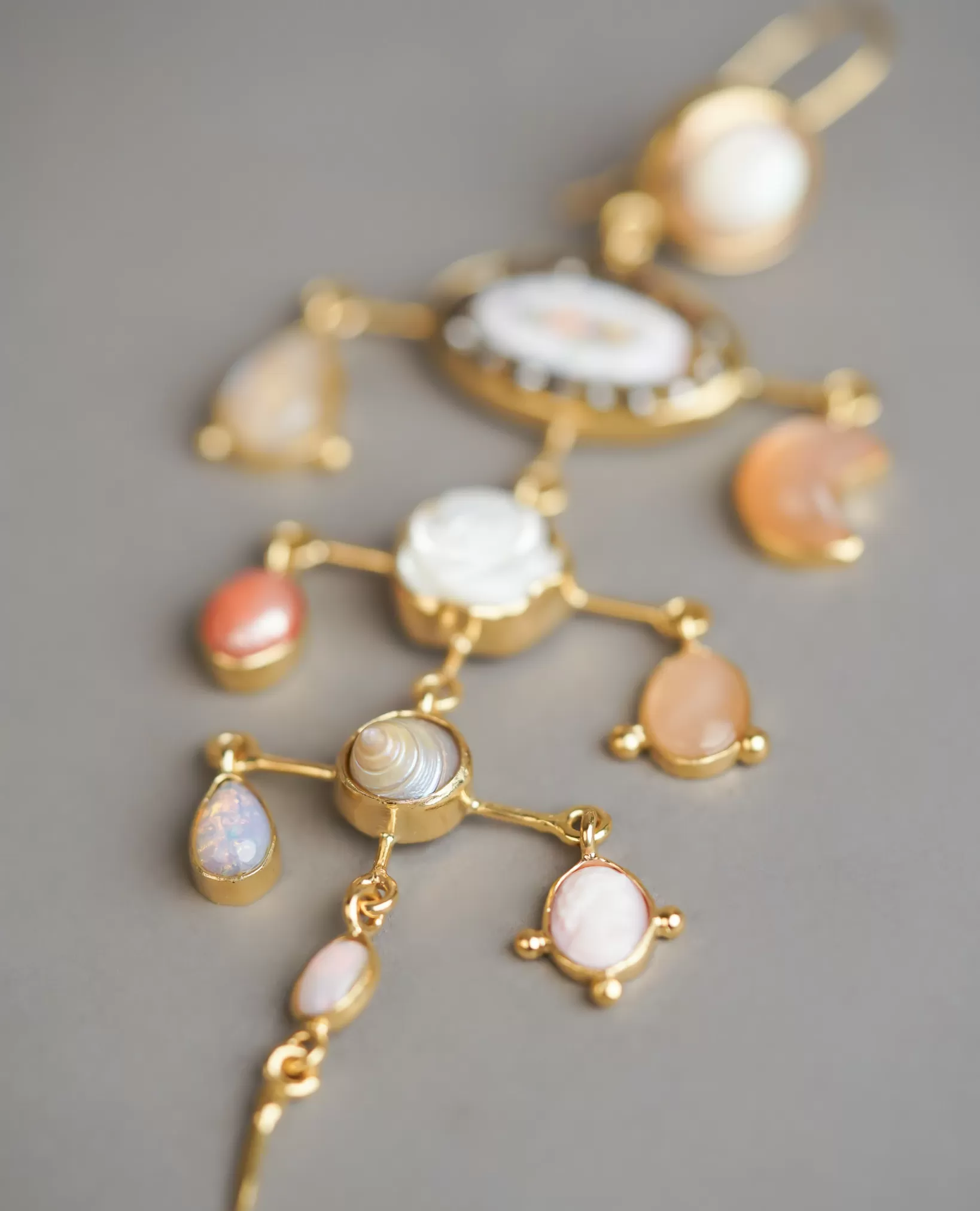 Shop Grainne Morton Multilayer Balance Victorian Drop Earrings Peach