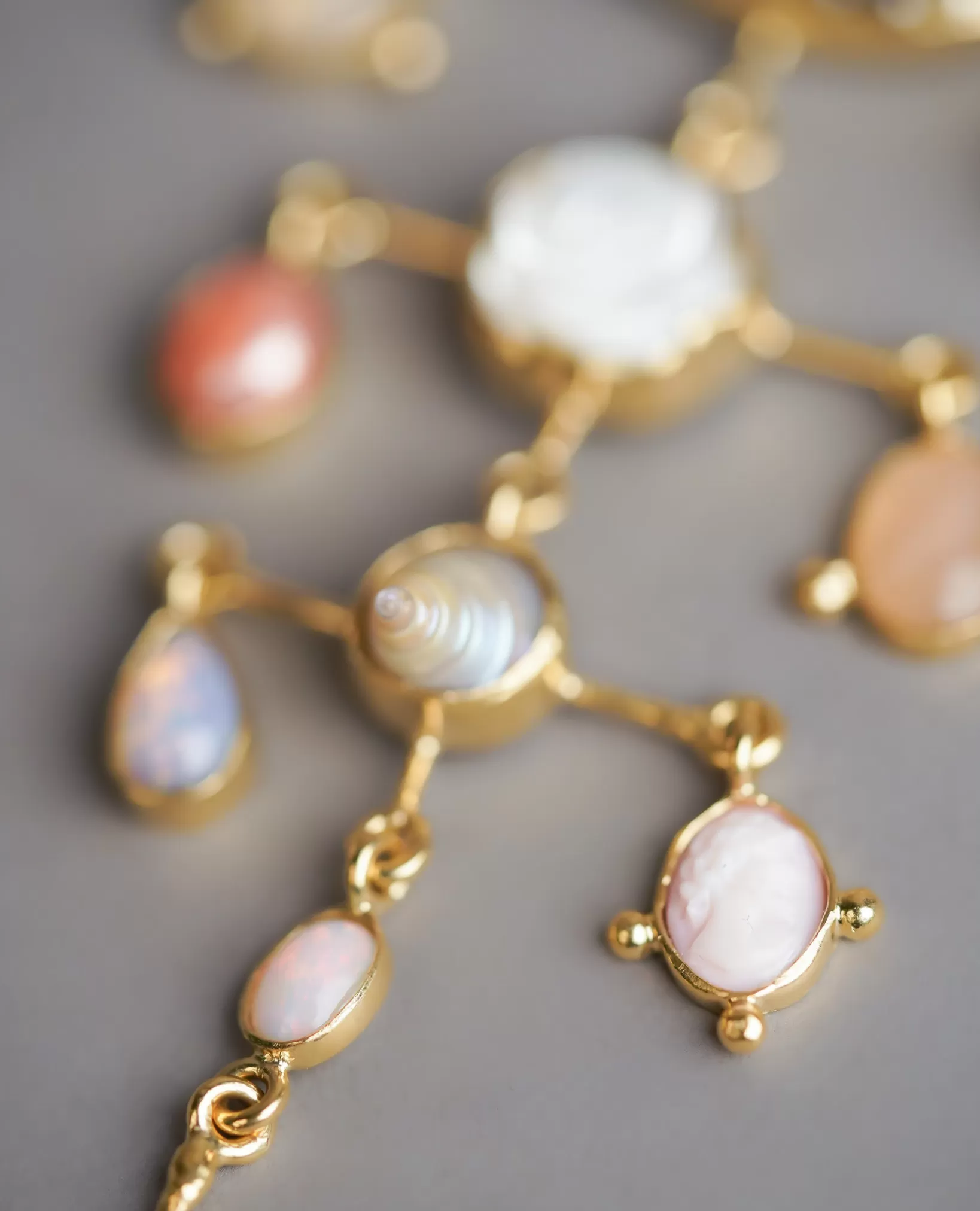 Shop Grainne Morton Multilayer Balance Victorian Drop Earrings Peach