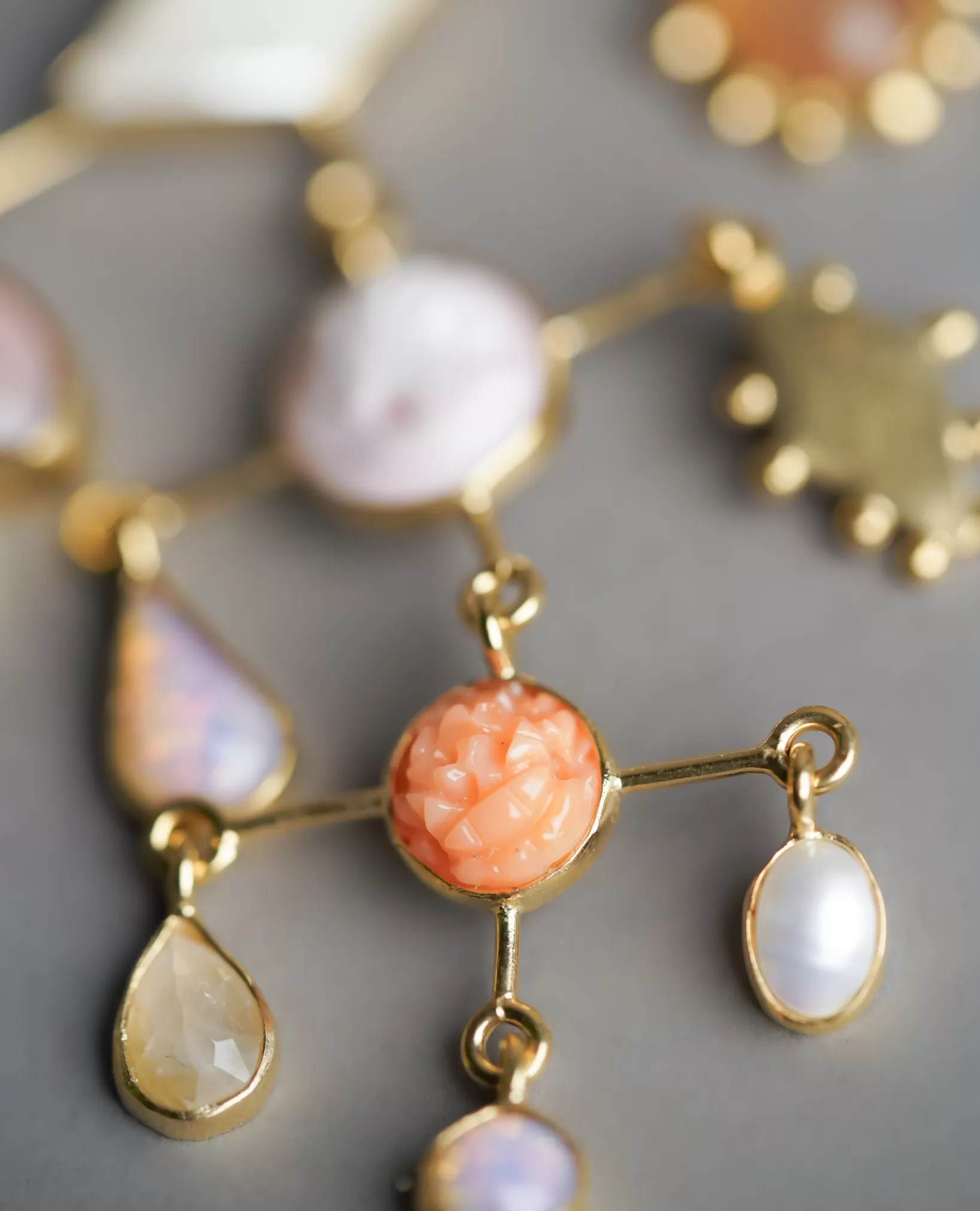 Shop Grainne Morton Multilayer Balance Victorian Drop Earrings Peach