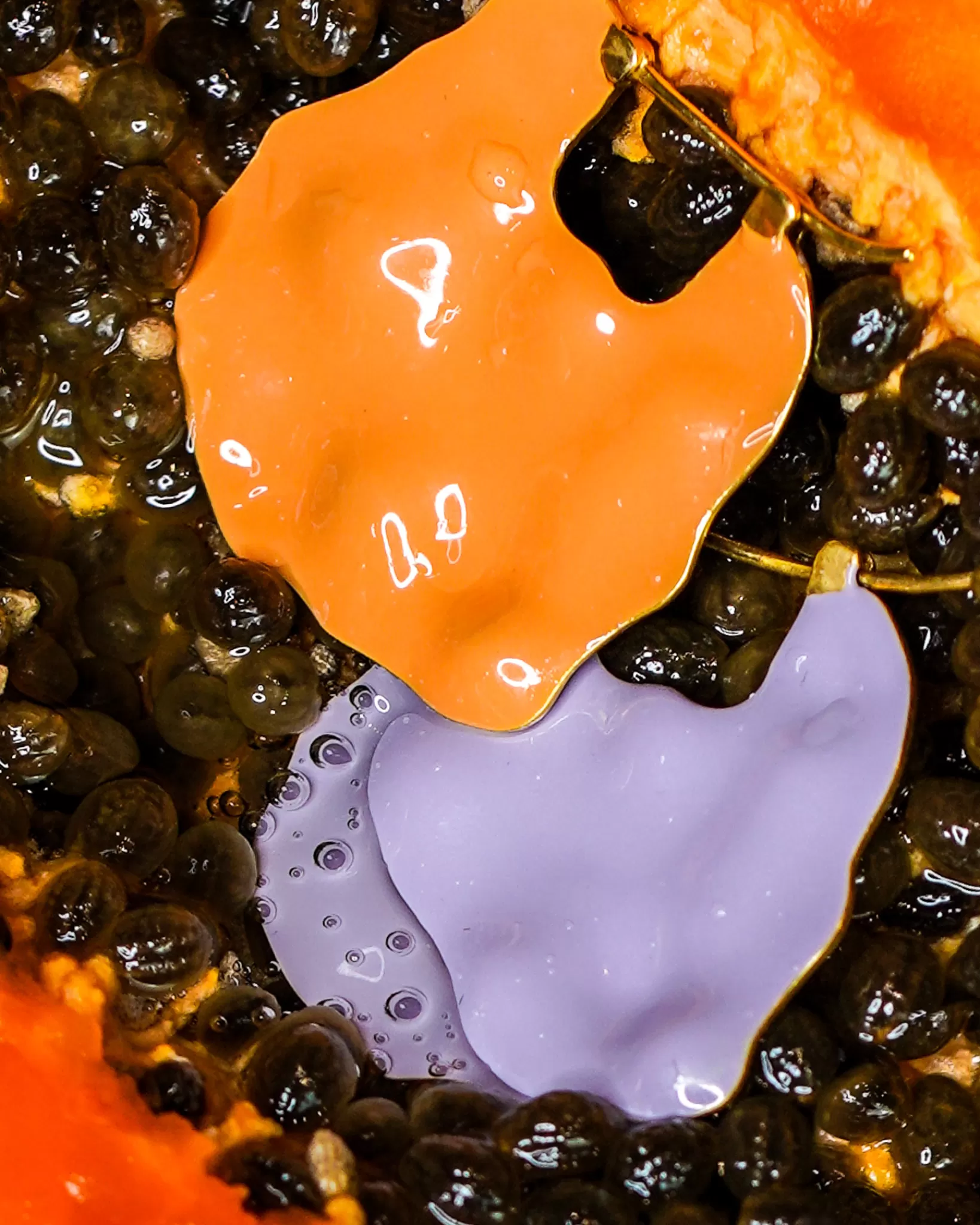 Clearance Joanna Laura Constantine Wave Double Face Earrings Lavender & Orange