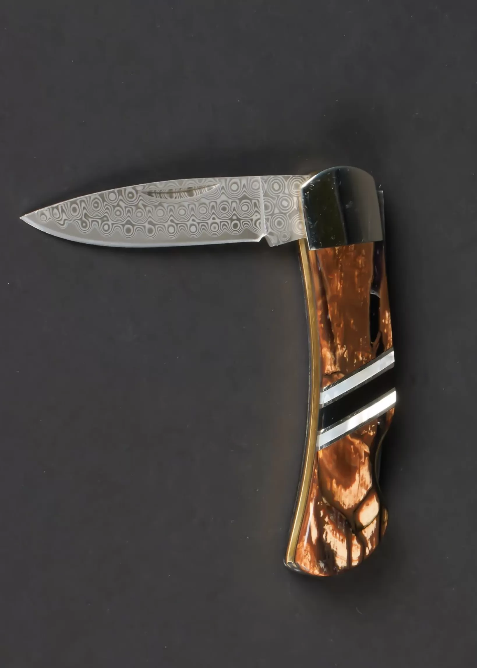 Fashion Santa Fe Stoneworks 3" Damascus Steel Knife - Mammoth Tusk