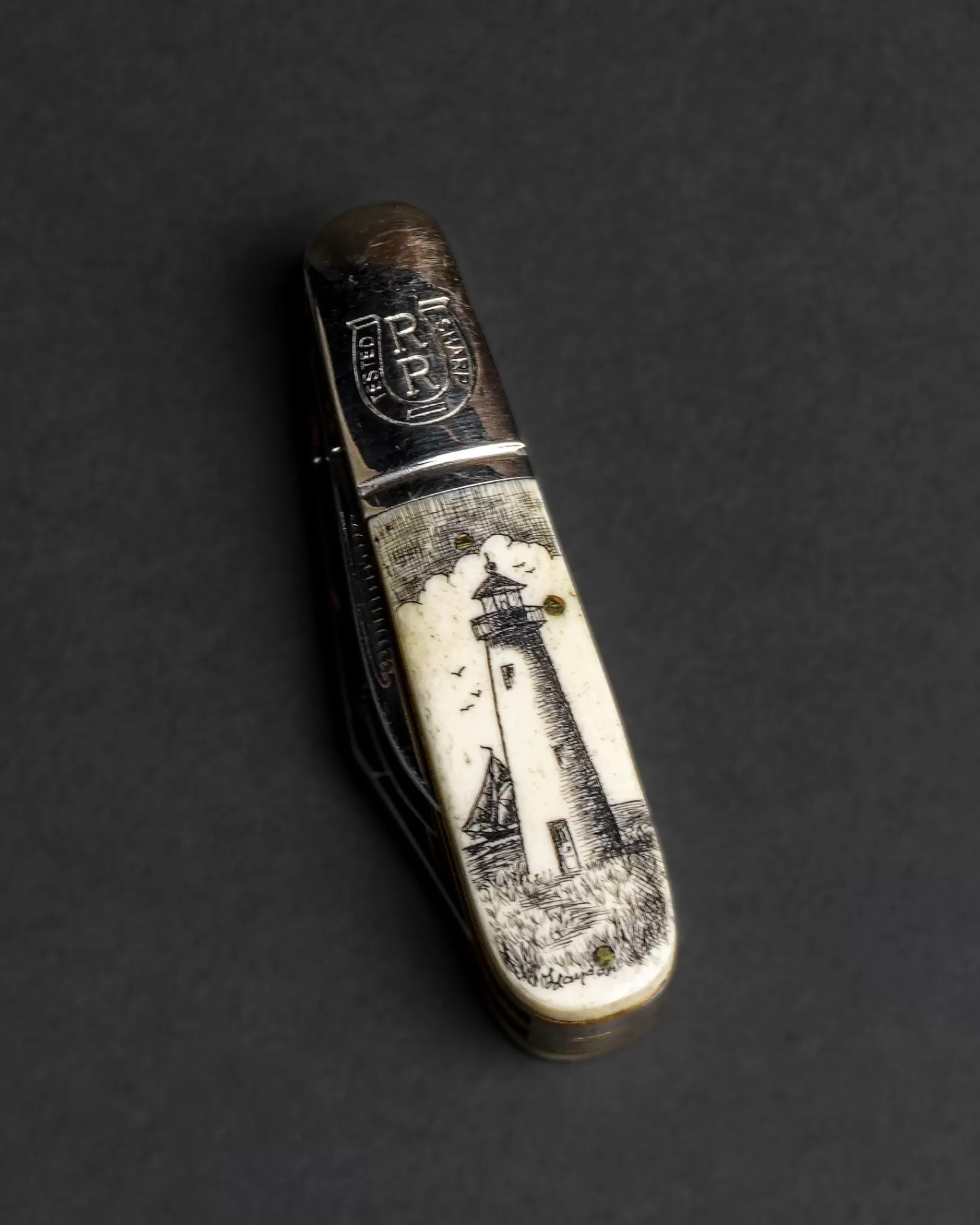 Best Linda Layden Scrimshaw Scrimshaw Barlow Knife With Lighthouse